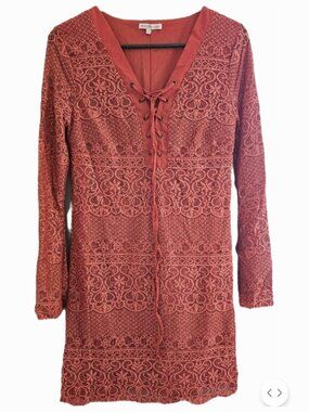 Charlotte Russe Orange Lace Dress Size S